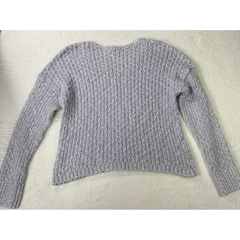 Pilcro by Anthropologie Sweater Womens S Purple Christian Relaxed Fit‎ Textured